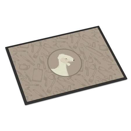 Carolines Treasures 18 x 27 in. Bedlington Terrier in the Kitchen Indoor or Outdoor Mat CK2167MAT